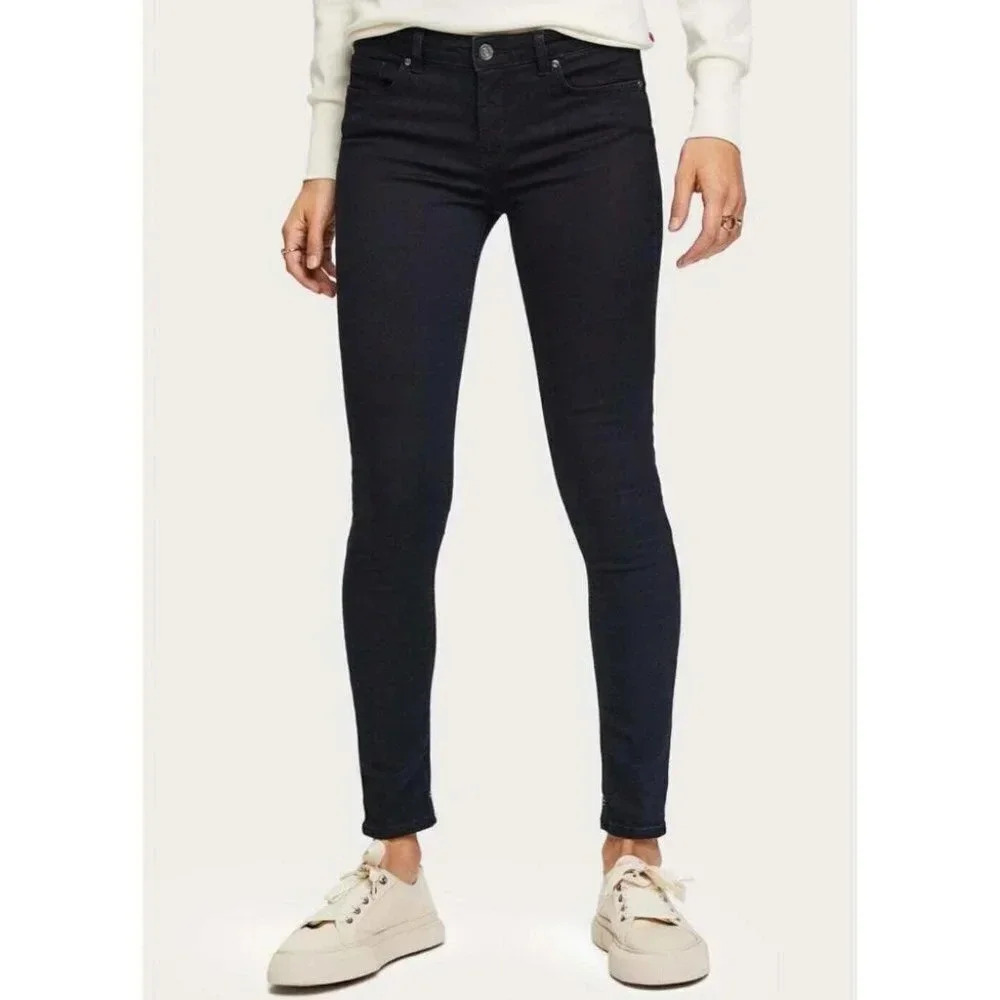 SCOTCH & SODA MAISON SCOTCH LE BOHEMIEN MID RISE SKINNY JEANS PURPLE